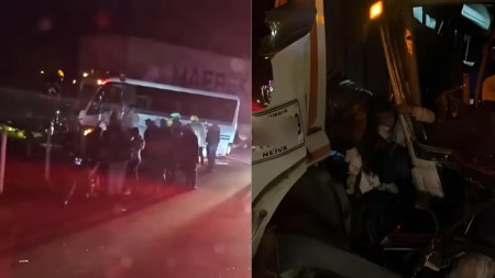 Tractomula y bus chocan: fuerte accidente en la vía Yarumal-Medellín deja 11 personas heridas choque-yarumal