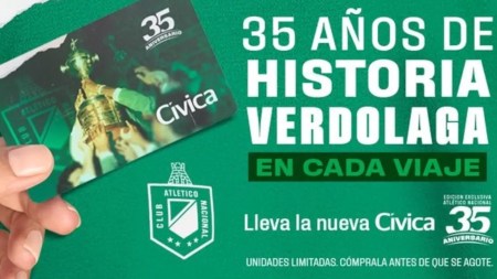 Video| Metro de Medellín sacó tarjeta Cívica en honor al primer título de Copa Libertadores de Atlético Nacional civica-nacional