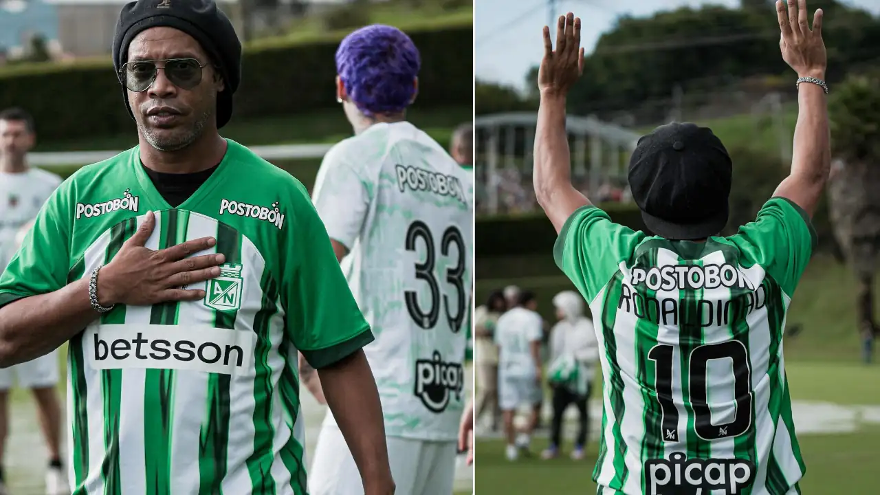 ¡Dinho se viste de verde! La leyenda brasileña enamora a la hinchada de Atlético Nacional