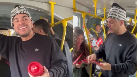 Video| Como en los viejos tiempos: Ryan Castro se subió a cantar a buses para promocioar su nuevo disco