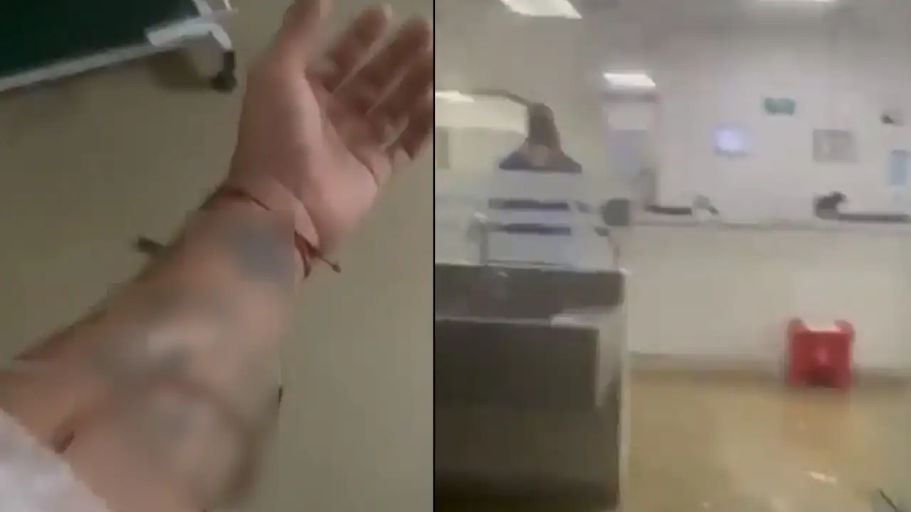 [Video] Por el aguacero se inundó una sede de Metrosalud en Medellín