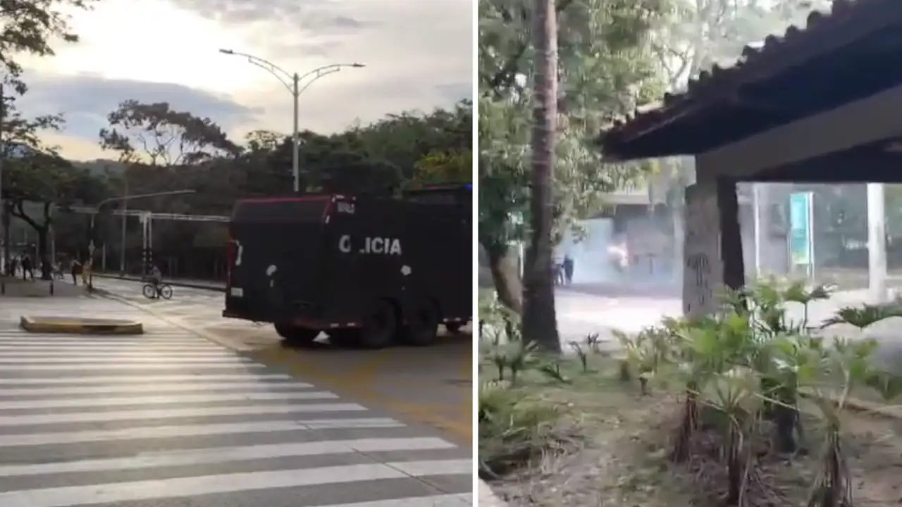 Reportan enfrentamiento entre encapuchados y la Policía en la Calle Barranquilla de Medellín