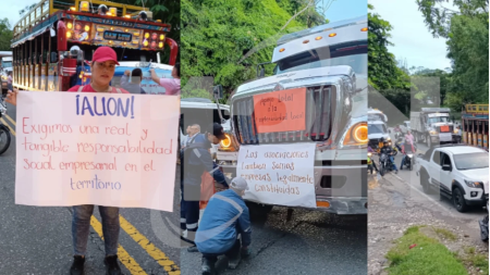 Comunidades de Doradal protestan sobre la autopista Medellín-Bogotá cierres en Doradal 1