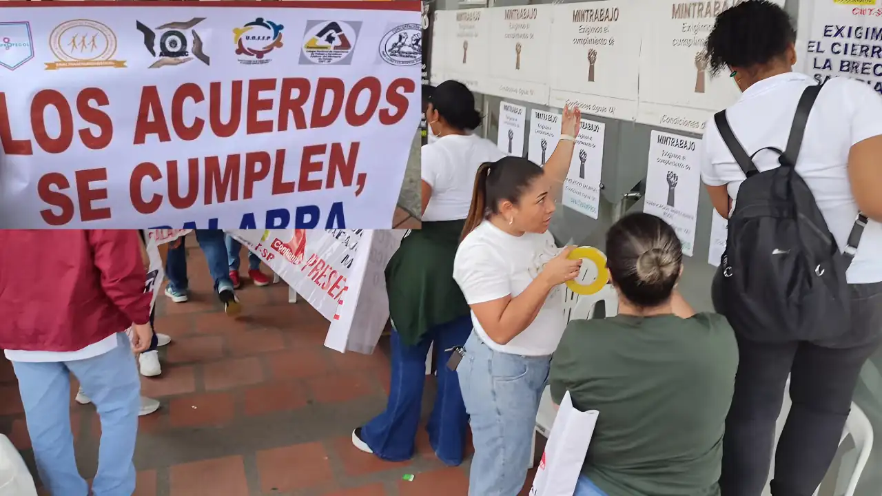 Sindicatos del Mintrabajo protestan por incumplimientos en acuerdos que pretenden mejorar las condiciones laborales