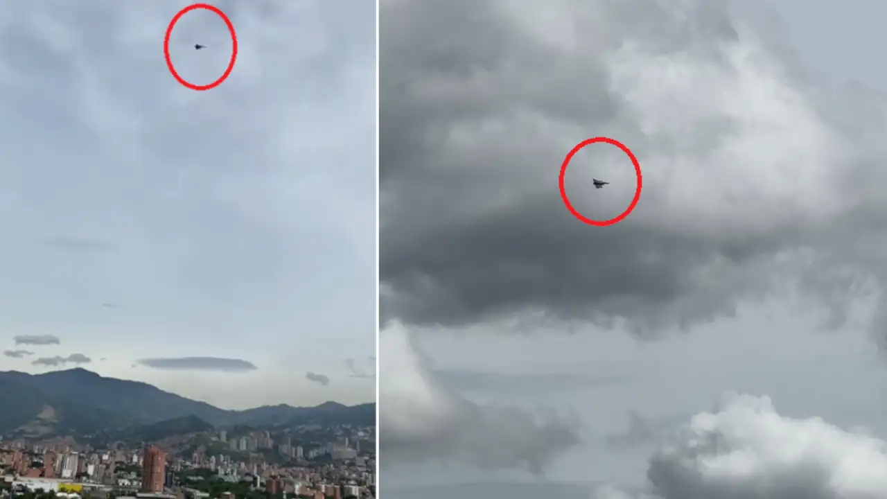 Capturan el momento en que el Avión K-FIR sobrevuela Medellín