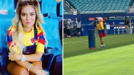 Karol G enciende la previa a la final de la Copa América con su ensayo del himno de Colombia