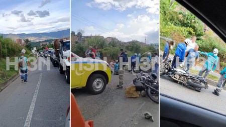 Dos motociclistas chocaron por culpa de una piedra en la vía, ocurrió en la autopista, a la altura de Vallejuelos