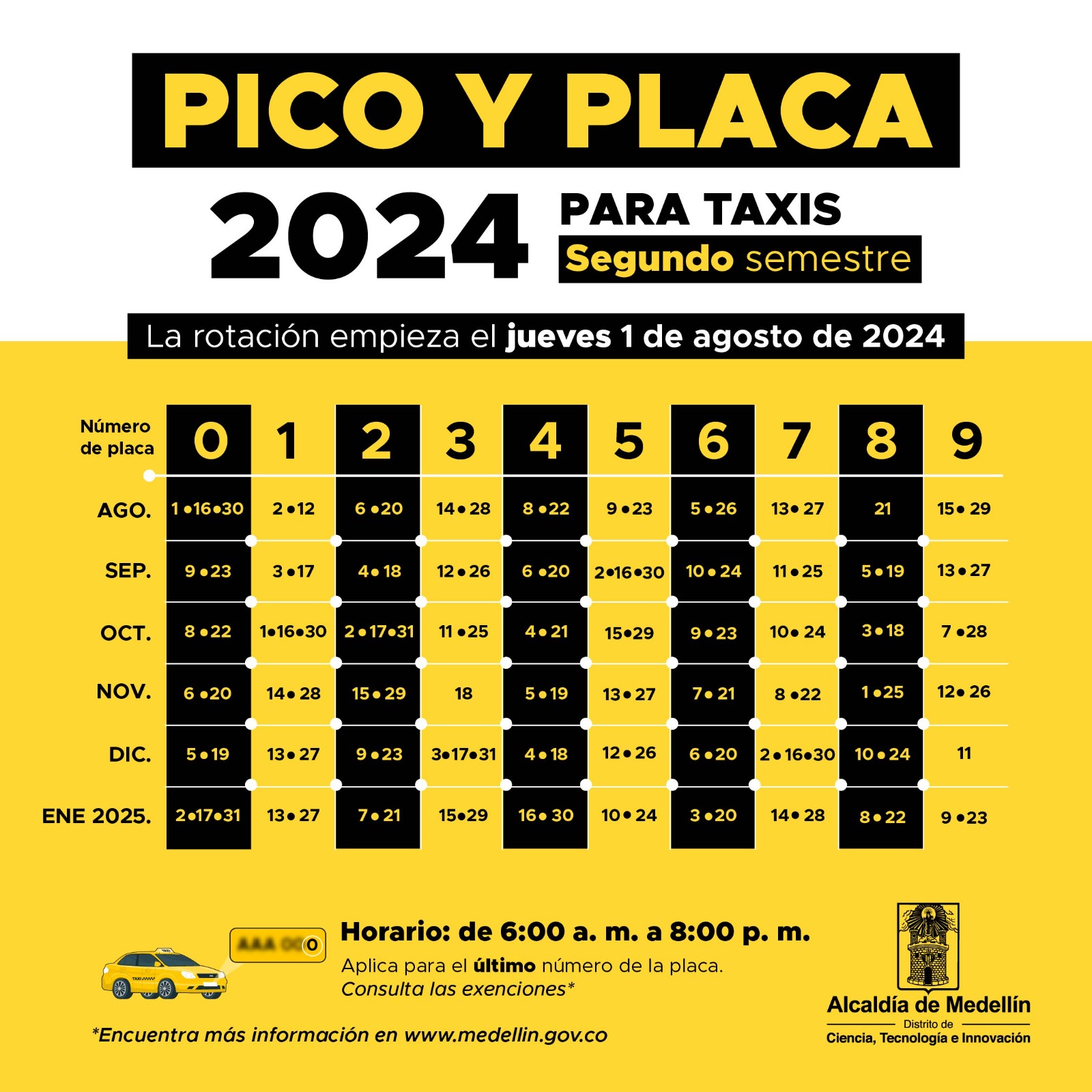 pico yplaca-taxis-medellin-2024-segundo-semestre
