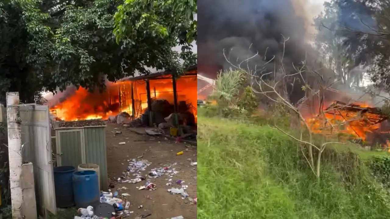 Incendio en el corregimiento de San Cristóbal: se prendió una recicladora incendio san cristobal