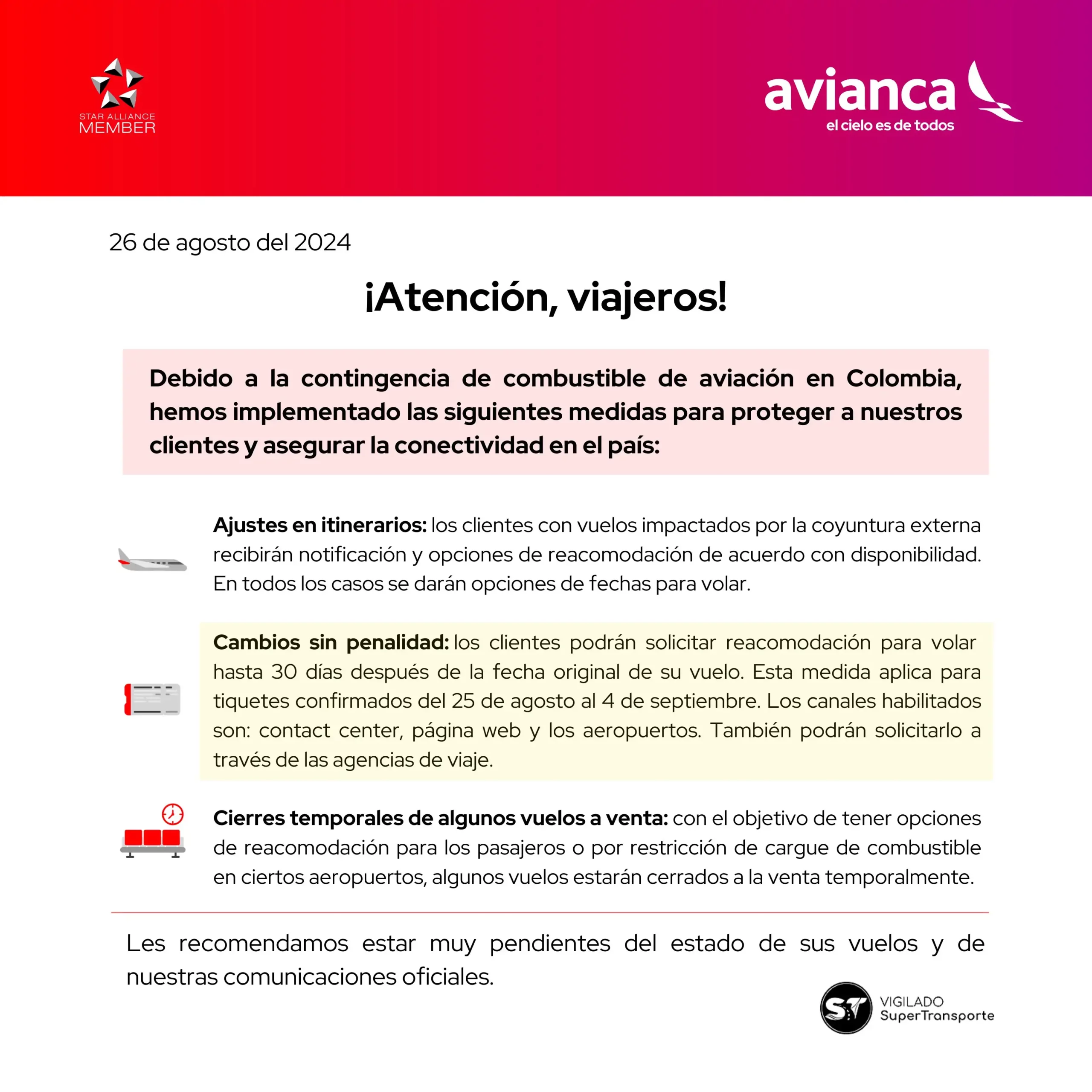 Por escasez de combustible, algunas aerolíneas han cancelado venta de tiquetes 