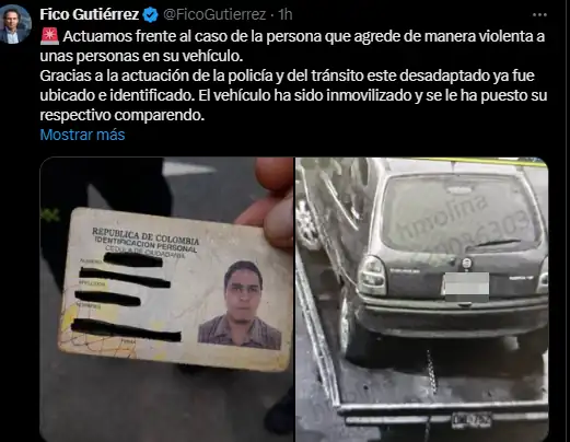 En Medellín, un violento golpeó un carro con menores de edad en su interior