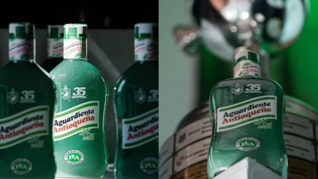 Atlético Nacional y la FLA presentaron la edición de la botella conmemorativa a los 35 años de la Copa Libertadores,¿dónde puede conseguirla? 1 Fotos-edición-botella-Nacional