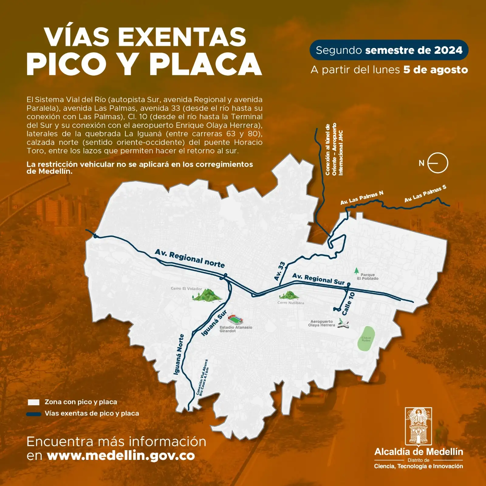 A partir de este lunes, 5 de agosto, comienza la rotación del Pico y Placa
