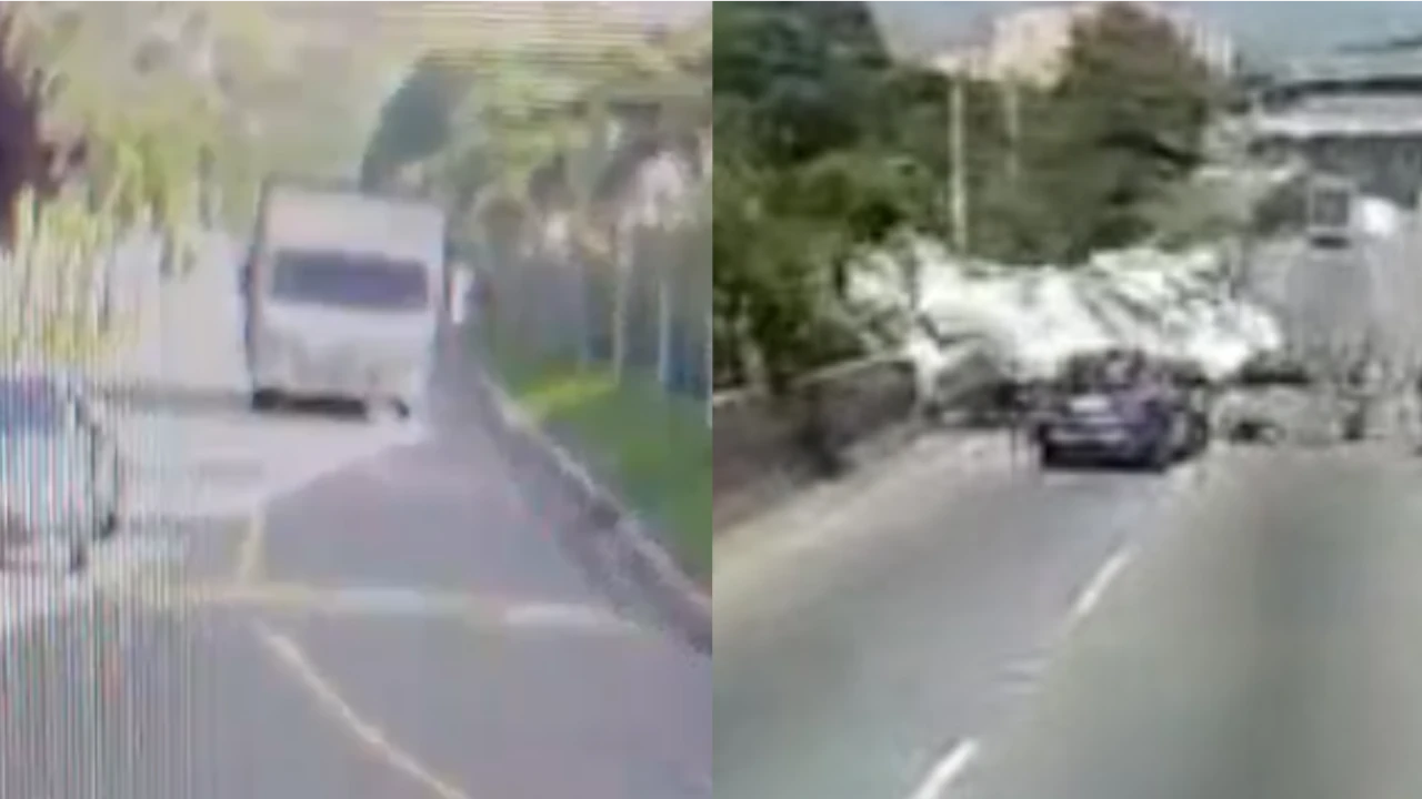 accidente camión cerca a haceb