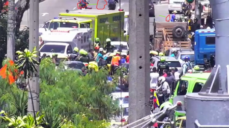 Dos personas muertas y cuatro heridos deja accidente en Itagüí: 14 vehículos y dos motos involucrados accidente-multiple-itagui-hoy