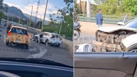 Accidente en el Puente de la Madre Laura: Cierre parcial en la “orejita” que va hacia la Autopista Norte