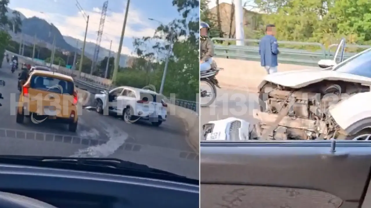 Accidente en el Puente de la Madre Laura: Cierre parcial en la “orejita” que va hacia la Autopista Norte