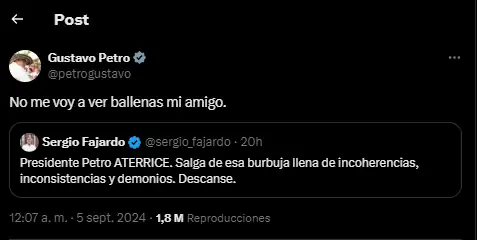 "Petro aterrice": Fajardo cuestiona a Petro en medio del paro camionero