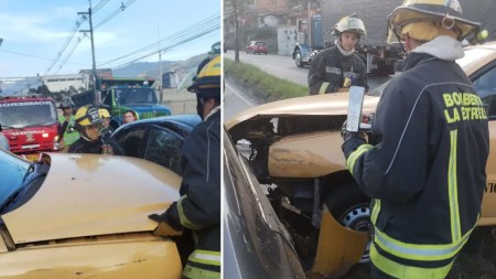 Taxi y vehículo particular chocaron en La Estrella