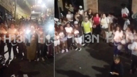 Ciudadanos realizan velatón en honor al niño fallecido tras trágico accidente en el barrio Llanaditas de Medellín