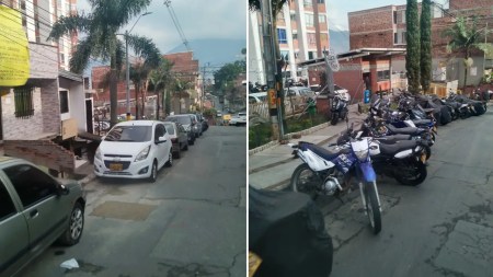 Ciudadanos denuncian que, afueras de una unidad residencial en Aranjuez, la calle se utiliza como parqueadero