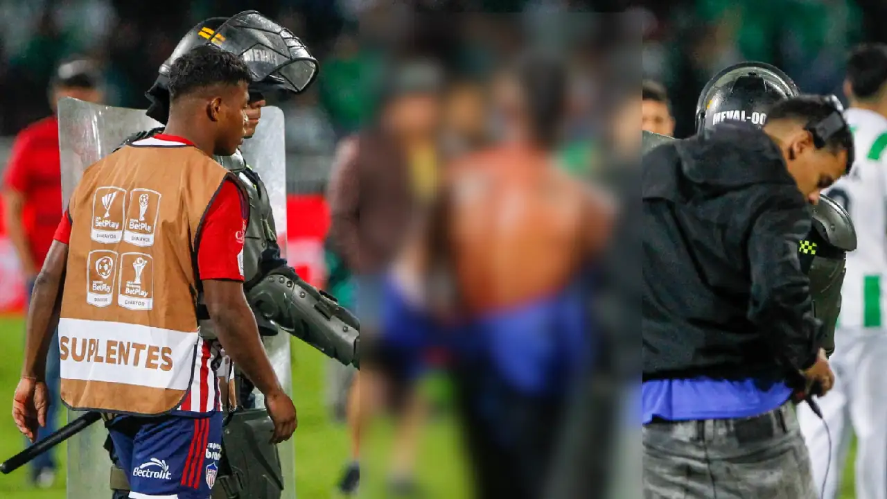 “El partido se terminó”, Dimayor, tras la batalla campal entre hinchas de Atlético Nacional y Junior 1 desmanes-partido-nacional-junior-cancelado2