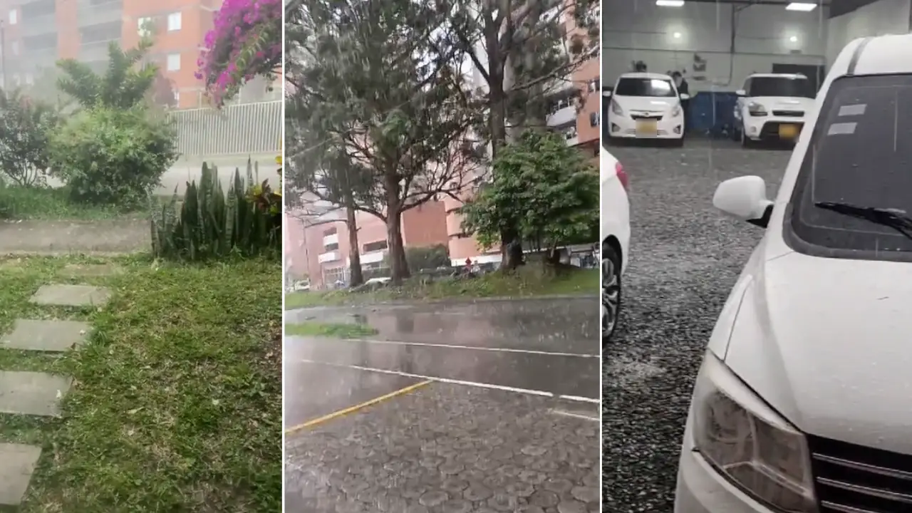 Reportan fuerte granizada en Envigado y Sabaneta: pronostican más lluvias