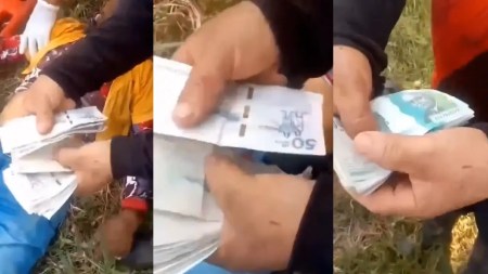 motociclista accidentado caqueta guardan dinero