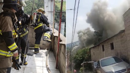 ¡Qué susto, demasiado humo! En La Estrella, una empresa fabricante de telas se estaba incendiando
