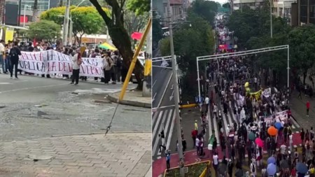 Estudiantes universitarios realizan marcha en Medellín