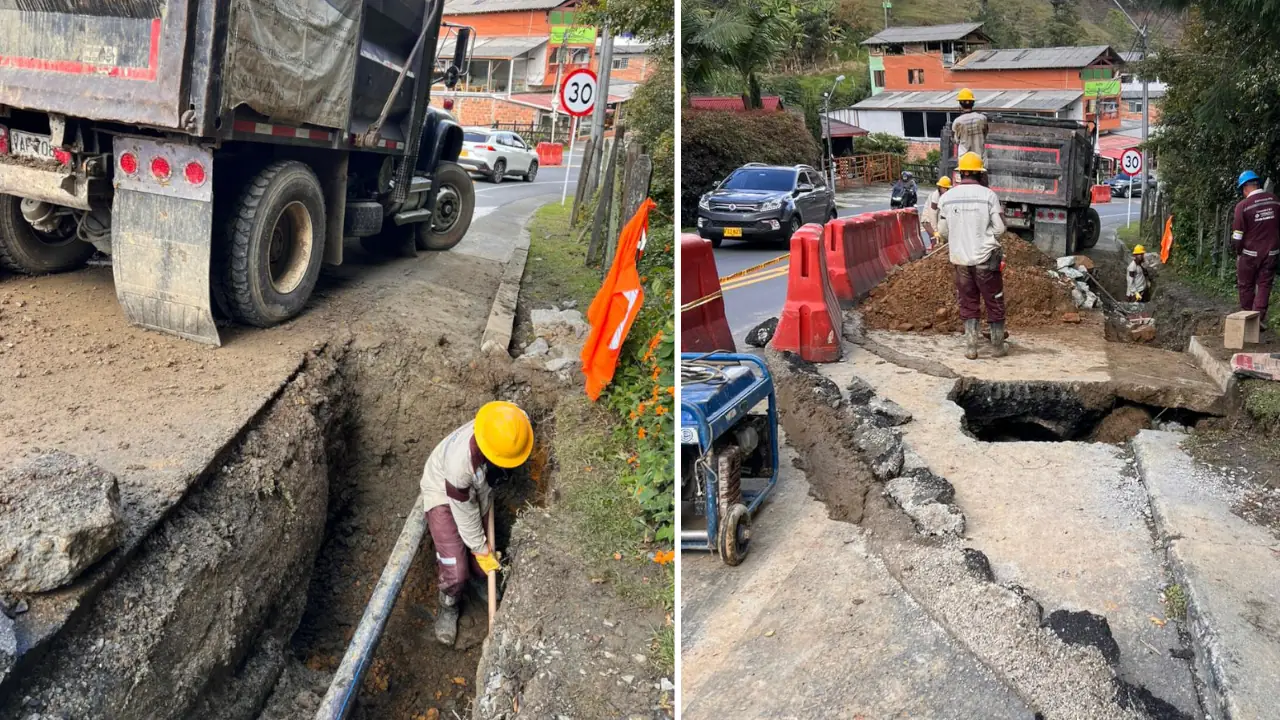 EPM continúa trabajando en la reparación del daño que tiene sin agua a un sector del Alto de las Palmas