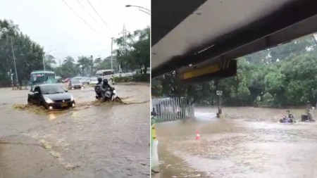Reportan inundación en la Glorieta de Monterrey Reportan inundación en la Glorieta de Monterrey