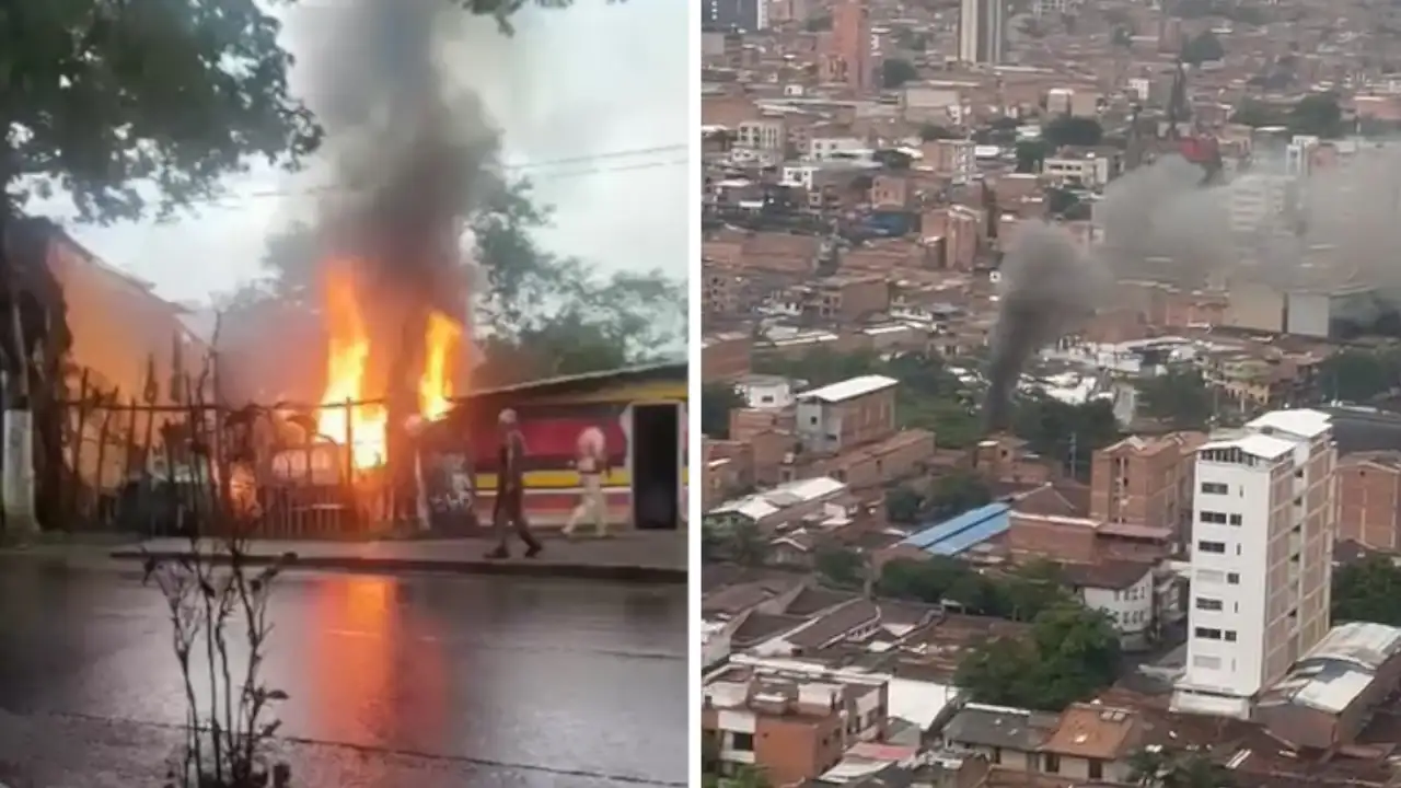 Se registró un incendio en un parqueadero en el barrio Boston