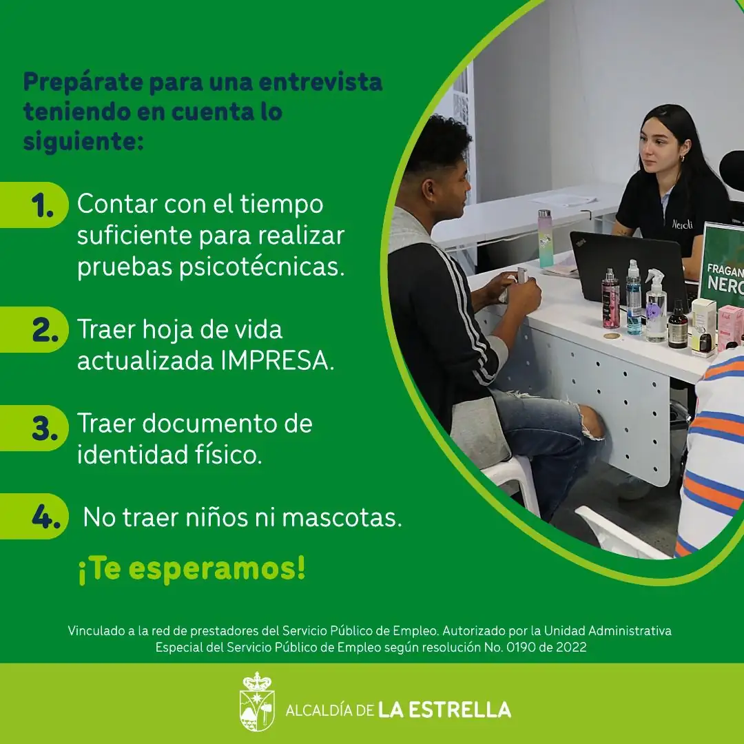 ¿Busca trabajo? Realizarán una jornada de empleo en La Estrella la próxima semana