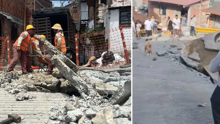 Quedó grabada la explosión en el barrio Popular de Medellín