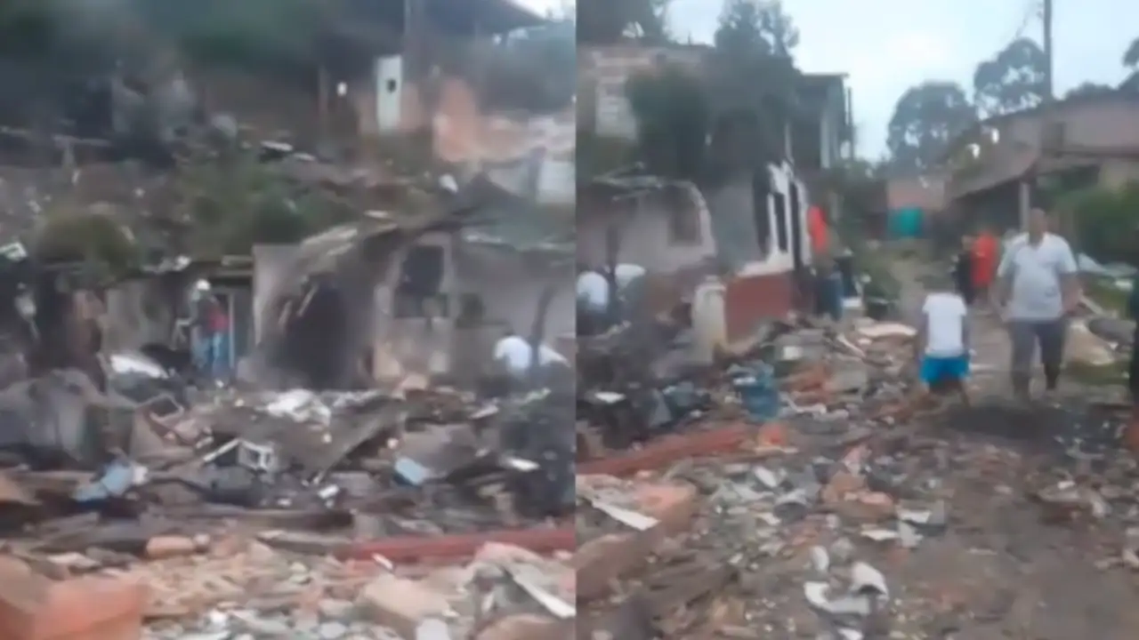 ¡Qué peligro! Se registró explosión en una casa que almacenaba y fabricaba pólvora en Caldas explosión-Caldas