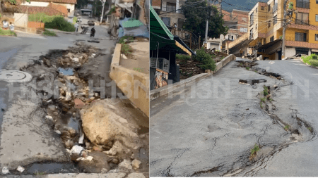 ¡Ojo! Ciudadanos denuncian gigantesco hueco en Calle Vieja en Bello