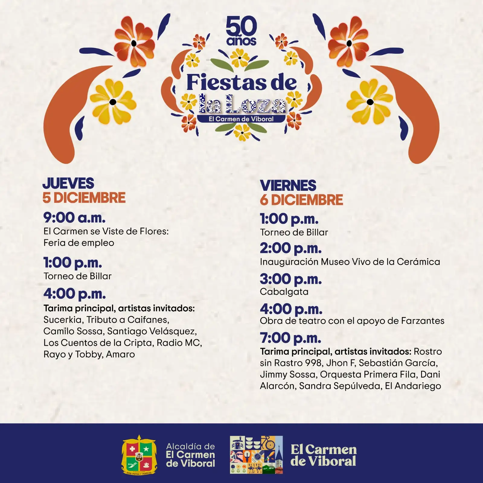 50 años de historia y tradición: El Carmen de Viboral arranca las Fiestas de la Loza