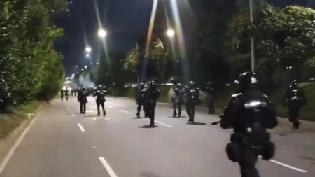 Bloqueo en la Avenida Regional, a la altura del ‘Poli’: uniformados del antiguo Esmad llegaron al sitio