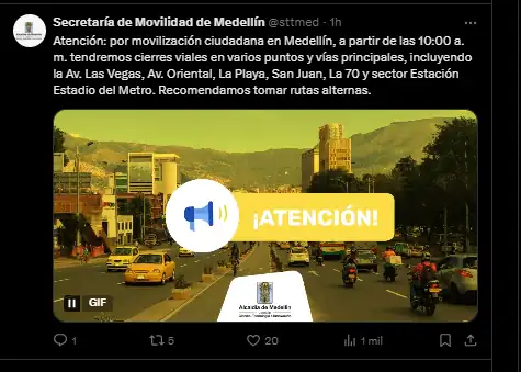 Marcha en Medellín contra el Gobierno Petro: así será el recorrido 1 Marcha petro
