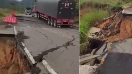 Por hundimiento de bancada no hay paso en la vía Los Llanos – Tarazá