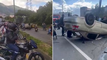 Por presunto exceso de velocidad, vehículo se volcó en la Avenida Regional Por presunto exceso de velocidad vehículo se volcó en la Avenida Regional
