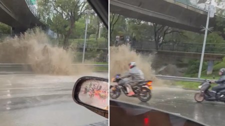 [Video] ¡Atención! Reportan desbordamiento de quebrada que afecta la Autopista Norte en Medellín