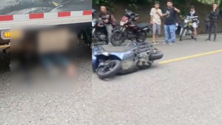 accidente camion moto