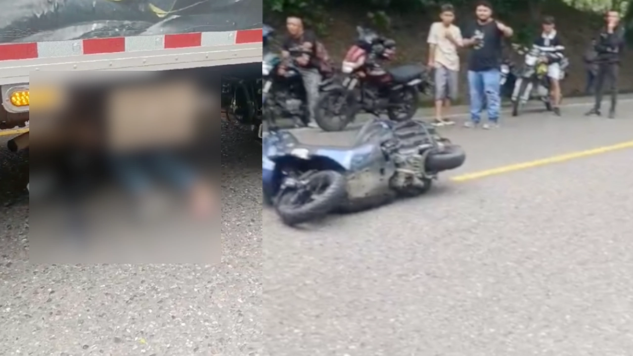 accidente camion moto