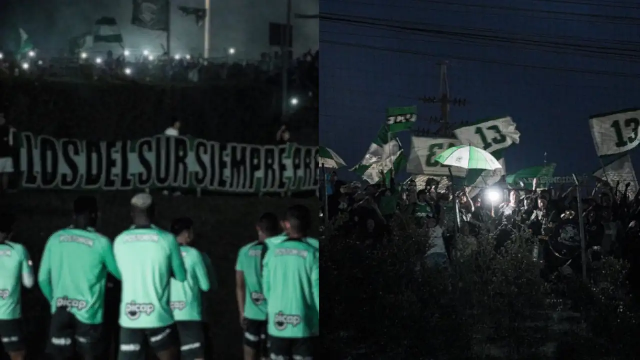 ¡Una pasión desbordada! Increible banderazo de hinchas de Atlético Nacional previo a la final de Copa Ante América Banderazo-Guarne