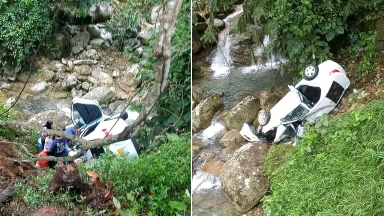 Carro se fue a un abismo en la vía Medellín - Bogotá, dos mujeres resultaron lesionadas