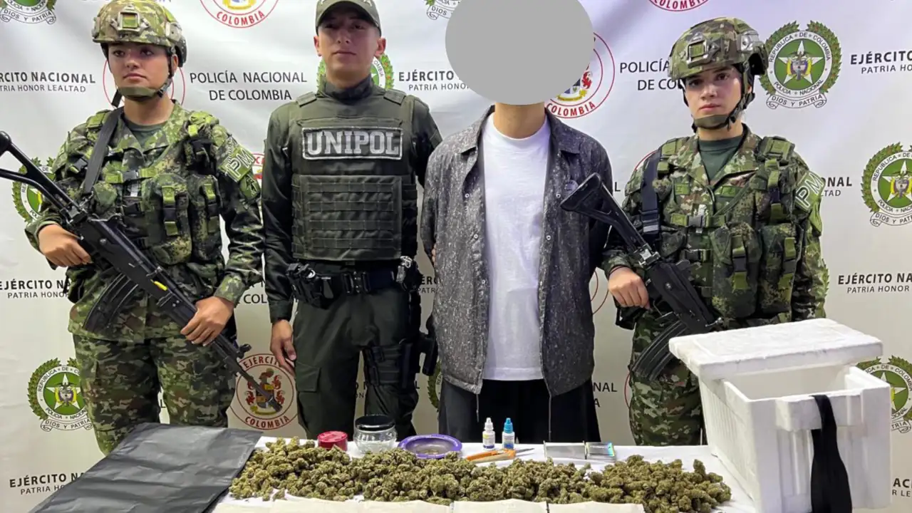 En Itagüí capturan a un domiciliario que transportaba estupefacientes en una caja de icopor