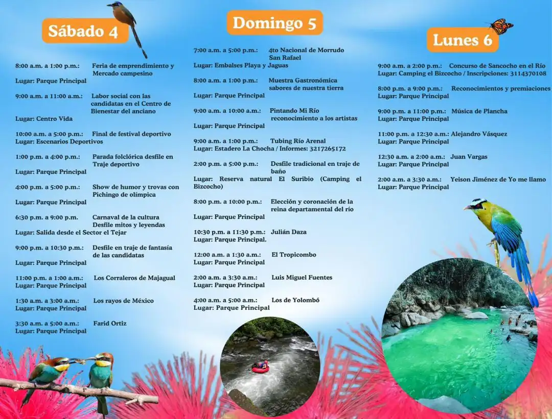 Fiestas del Río 2025: programación y actividades en San Rafael, Antioquia