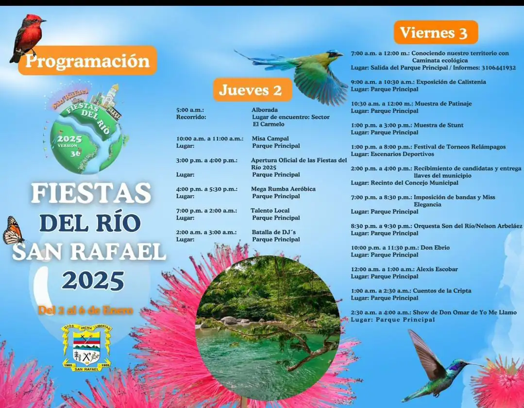 Fiestas del Río 2025: programación y actividades en San Rafael, Antioquia
